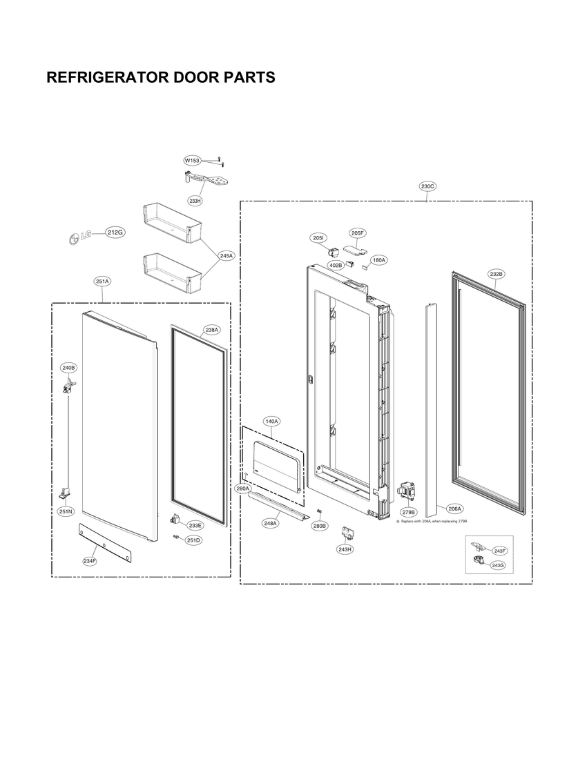 Refrigerator door parts