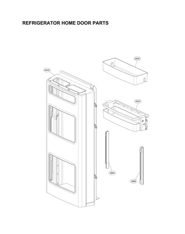 Refrigerator home door parts