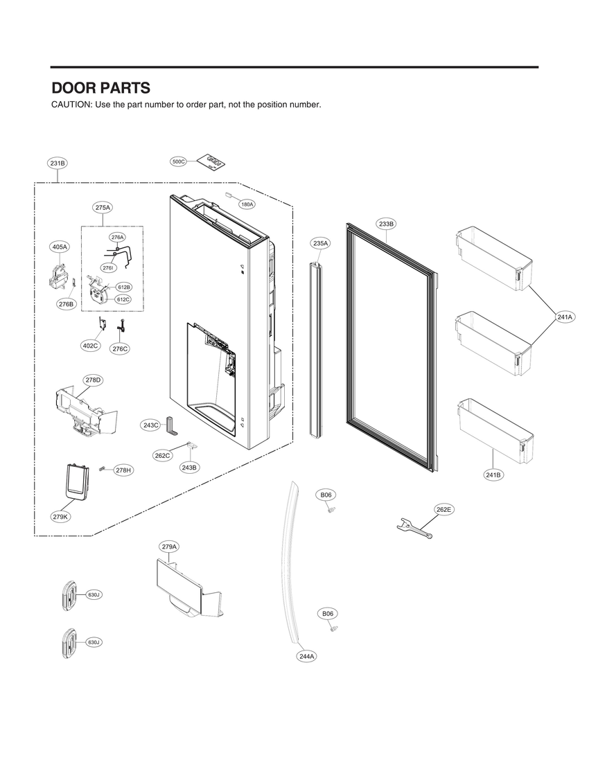 DISPENSER DOOR PARTS