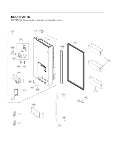 Dispenser door parts