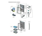 Kenmore Elite 11172697120 refrigerator door & handles diagram