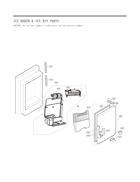 Ice maker & ice bin parts