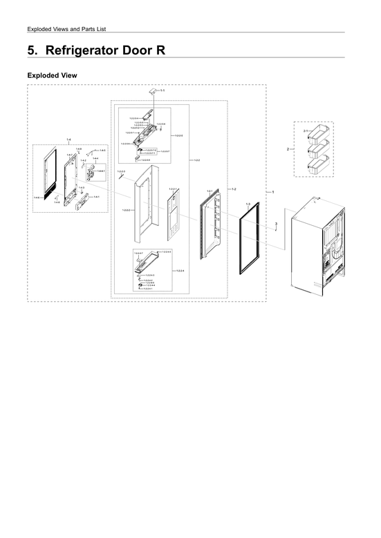 Right refrigerator door assy
