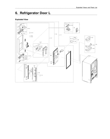 Left refrigerator door assy
