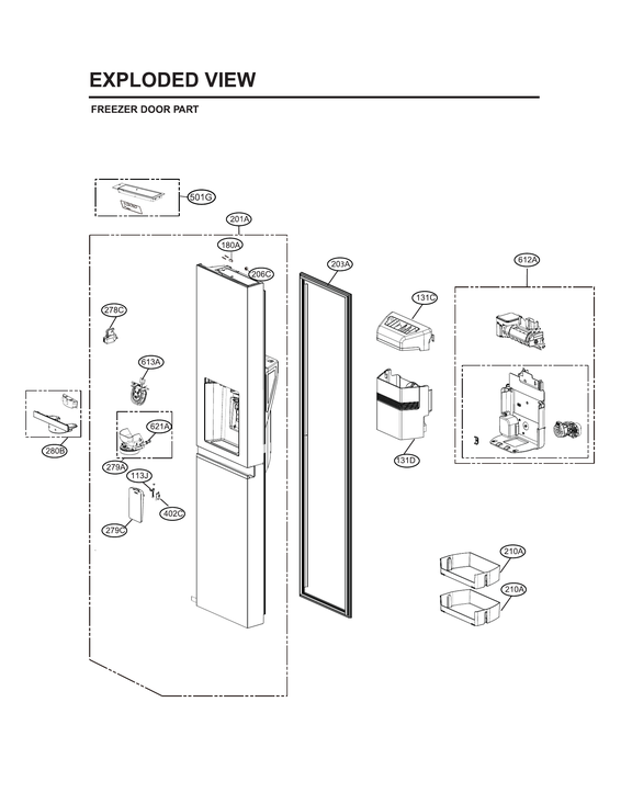 Freezer door parts