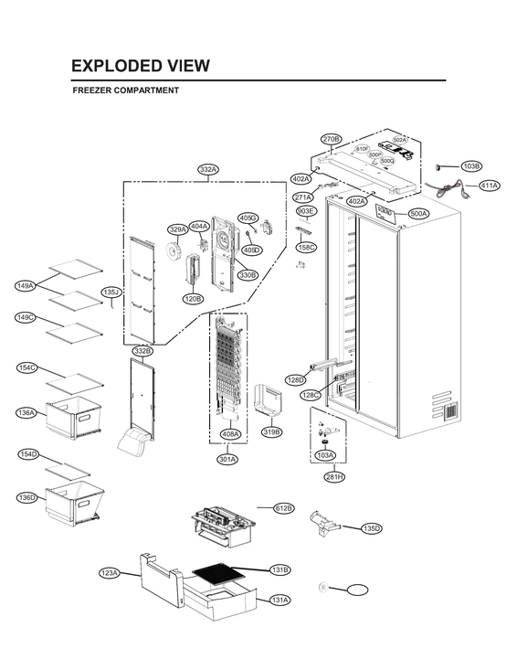 Freezer compartment parts
