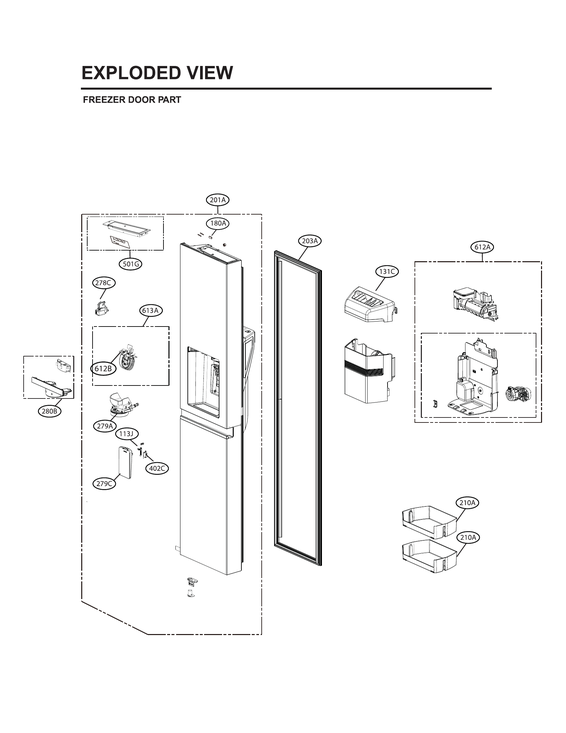 Freezer door parts