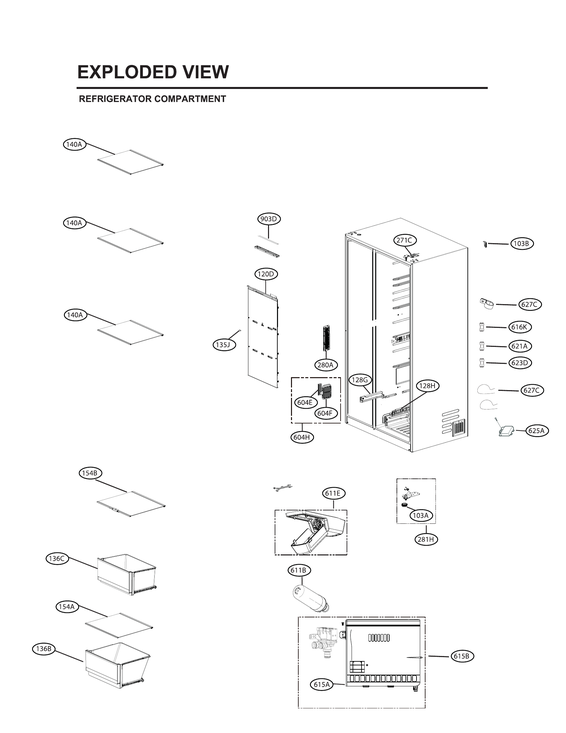Refrigerator compartment parts