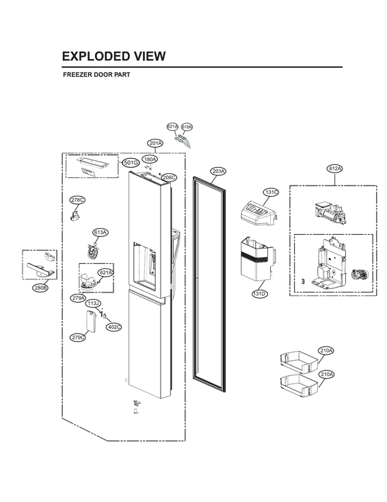 Freezer door parts