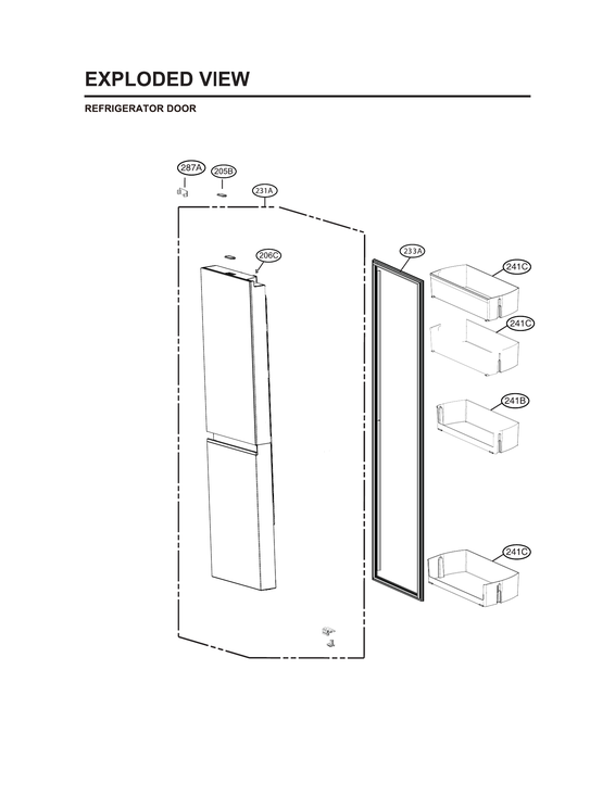 Refrigerator door parts
