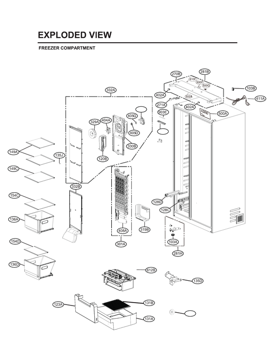 Freezer compartment parts