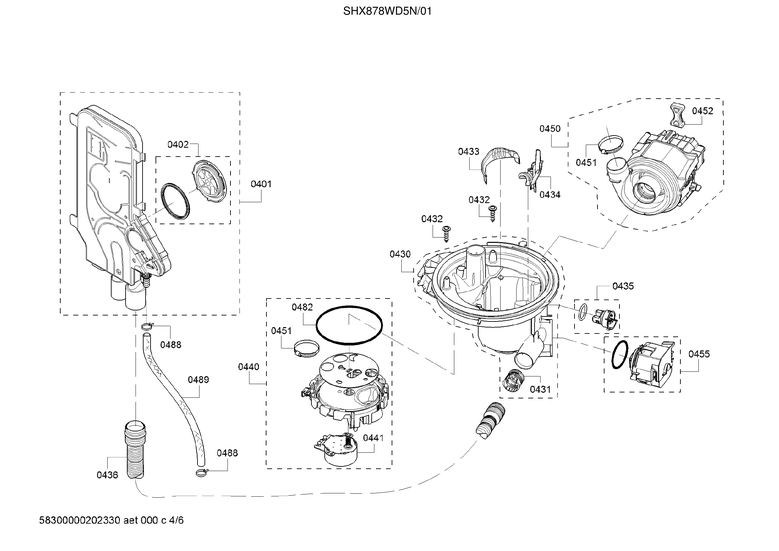 Water inlet system/heat & drain pump