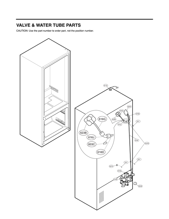 Valve & water tube parts