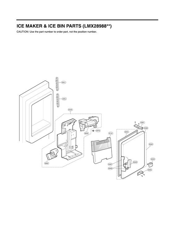 Ice maker & ice bin parts