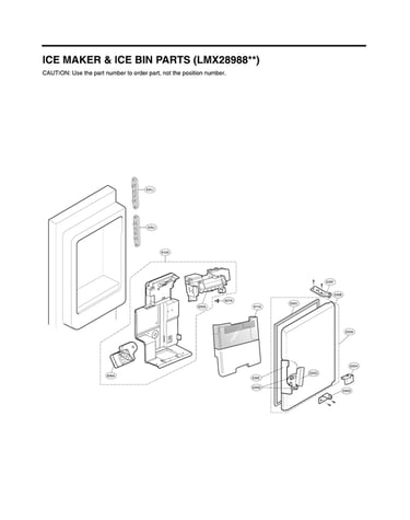 Ice maker & ice bin parts