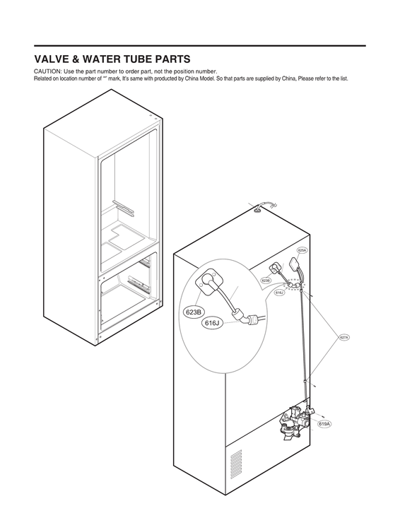 Valve & water tube parts