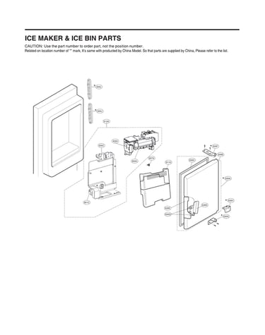 Ice maker & ice bin parts