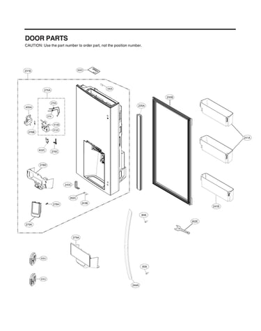 Dispenser door parts