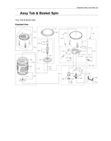 Tub & basket spin assy