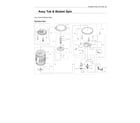Samsung WA44A3205AW/A4-00 tub & spin basket assy diagram