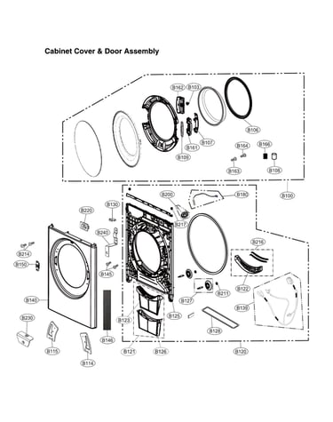 Cabinet cover & door assy