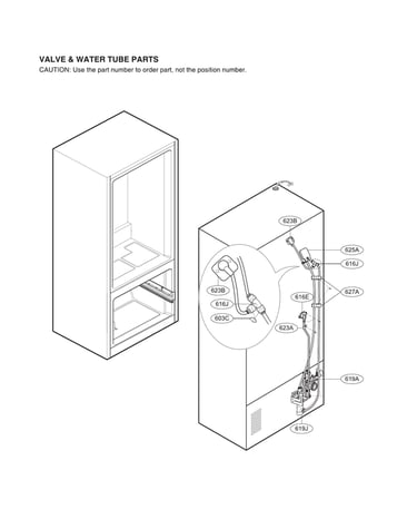 Valve & water tube parts