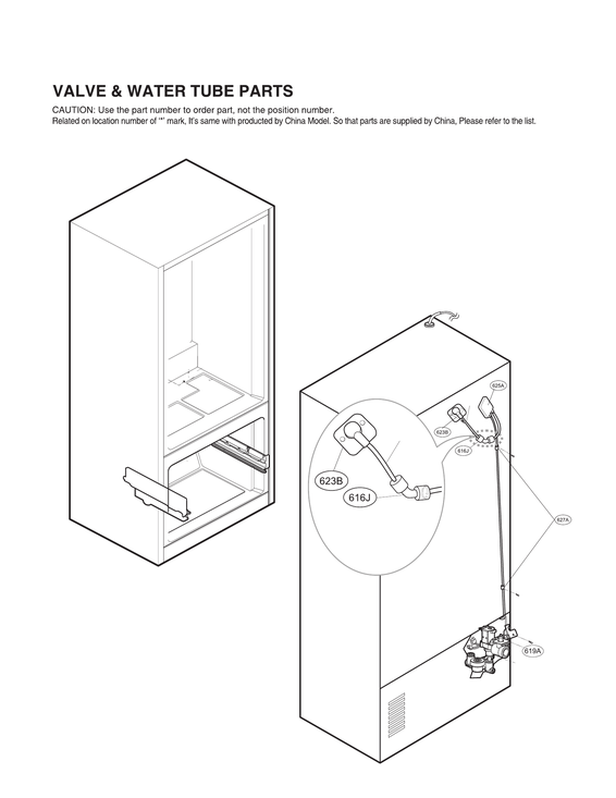 Valve & water tube parts