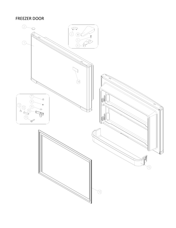 Freezer door parts