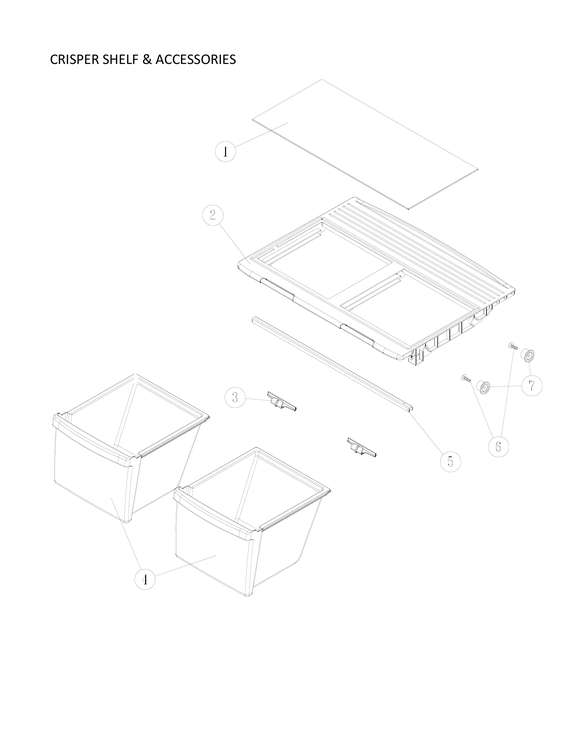 Crisper shelf & accessories