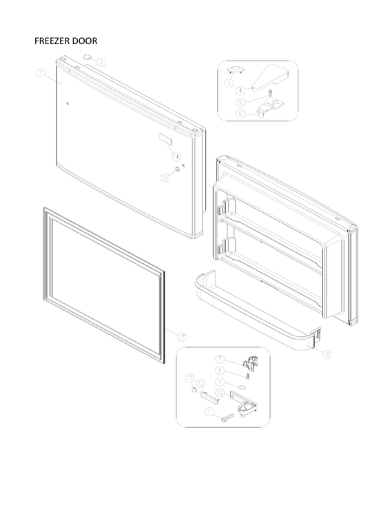 Freezer door parts