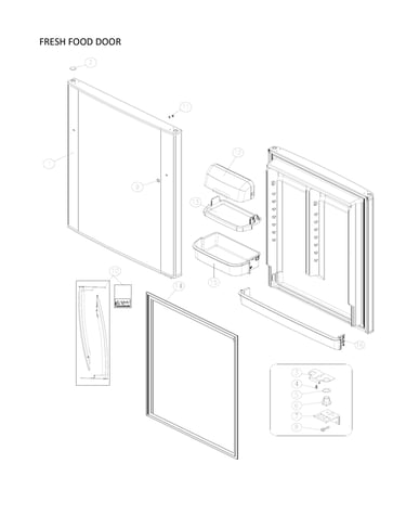 Fresh food door parts