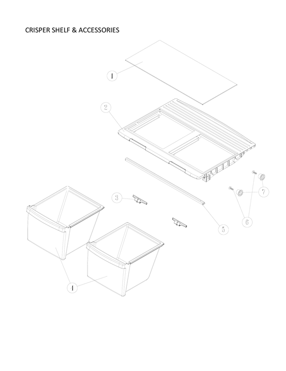 Crisper shelf & accessories