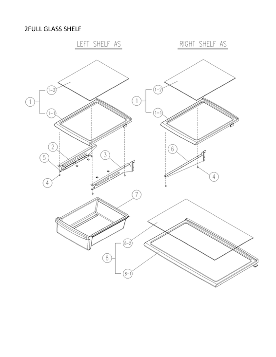 2FULL GLASS SHELF