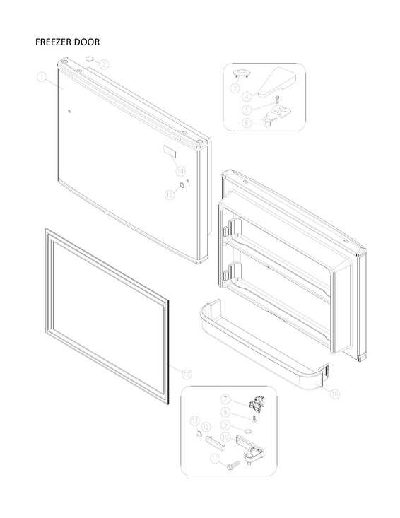 Freezer door parts