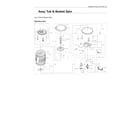 Samsung WA44A3405AW/A4-00 tub & basket spin assy diagram