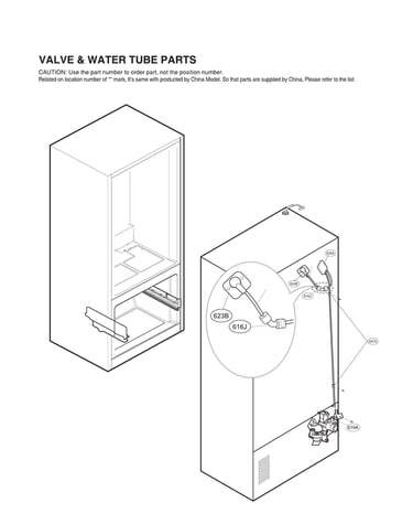 Valve & water tube parts