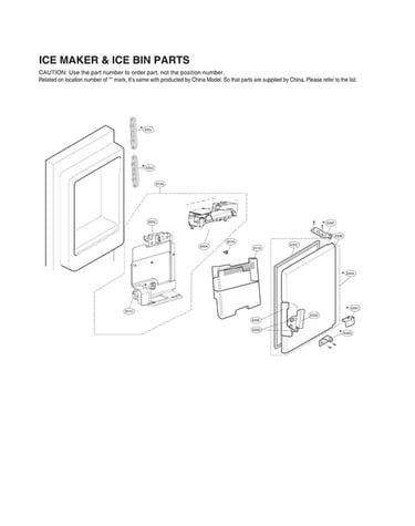 Ice maker & ice bin parts