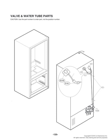 Valve & water tube parts