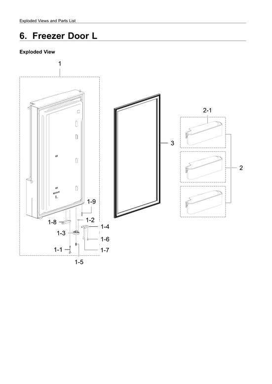 Left freezer door assy