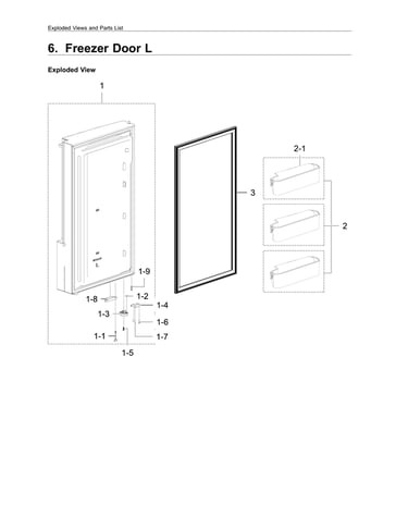 Left freezer door assy