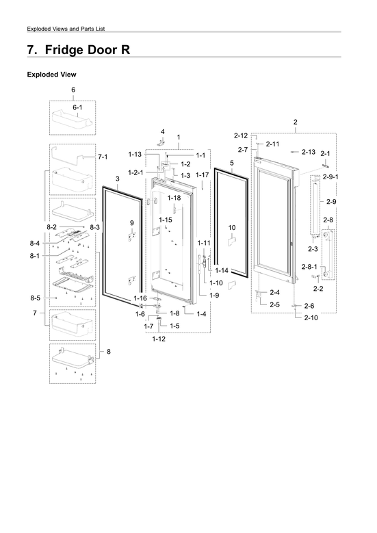 Right fridge door assy