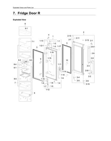 Right fridge door assy