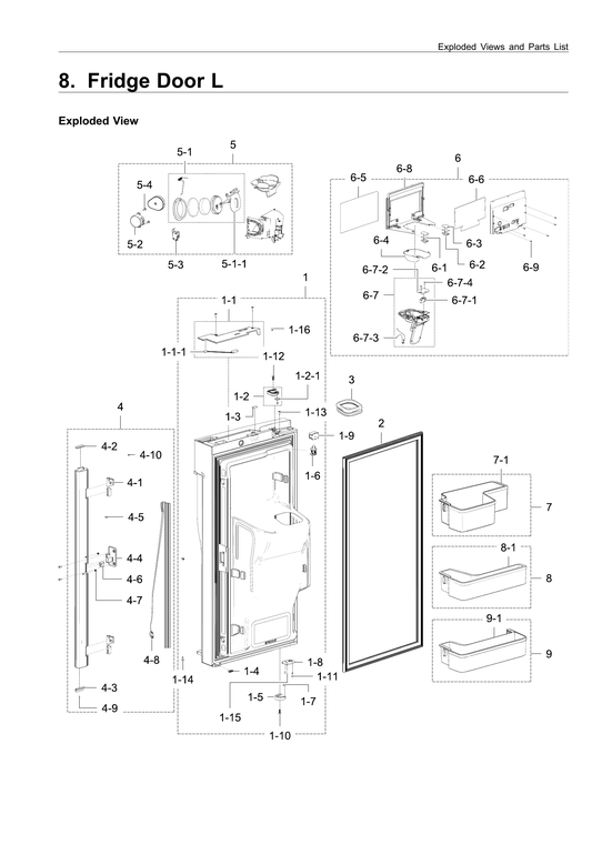 Left fridge door assy