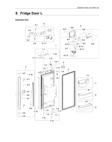 Left fridge door assy
