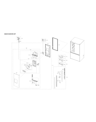 Left refrigerator door assy
