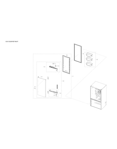 Right refrigerator door assy