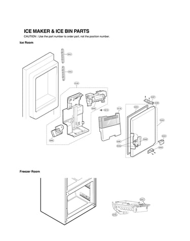 Ice maker & ice bin parts
