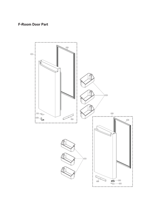 Freezer room door parts