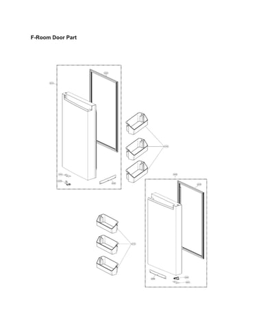 Freezer room door parts