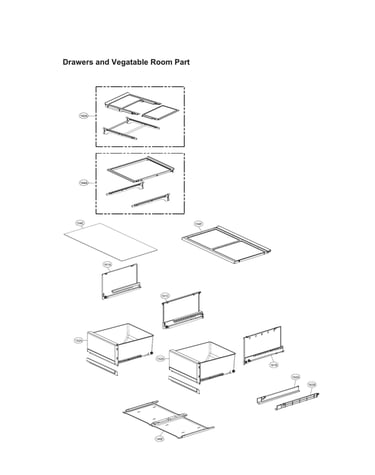 Drawers & vegetable room parts